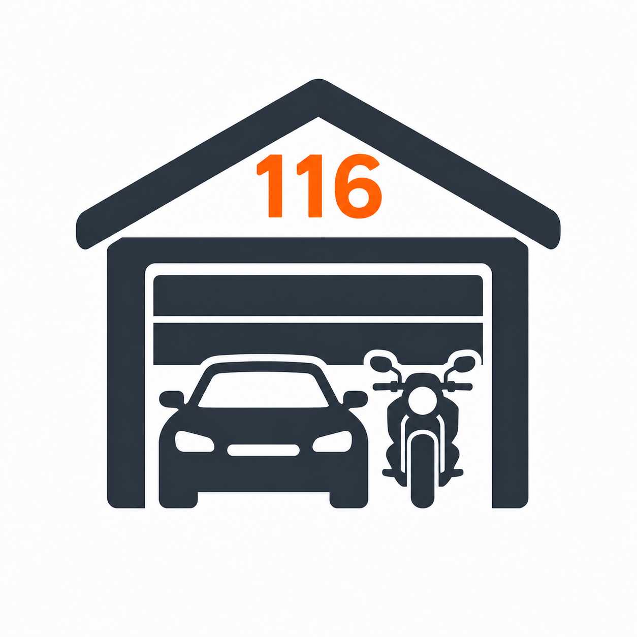 Garage für Auto, Motorrad und Fahrrad